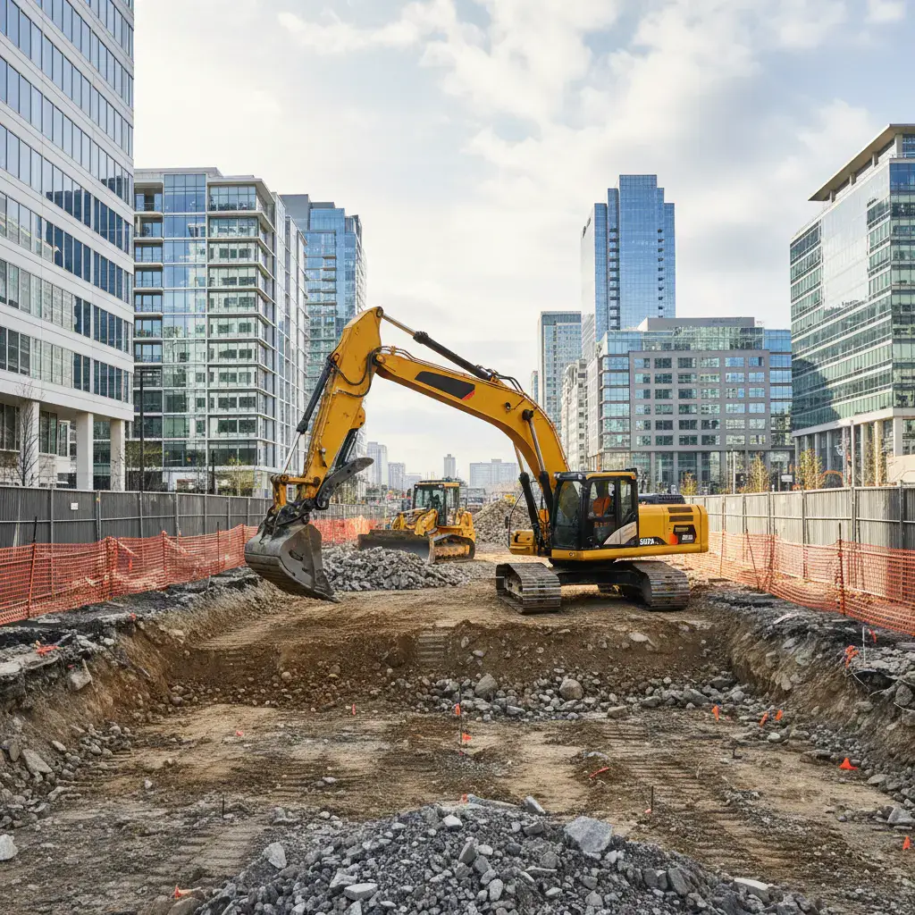Excavator at site